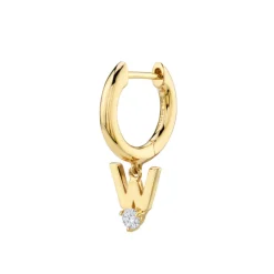 The Last Line Initial Slim Hoop Earring