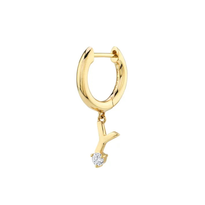 The Last Line Initial Slim Hoop Earring