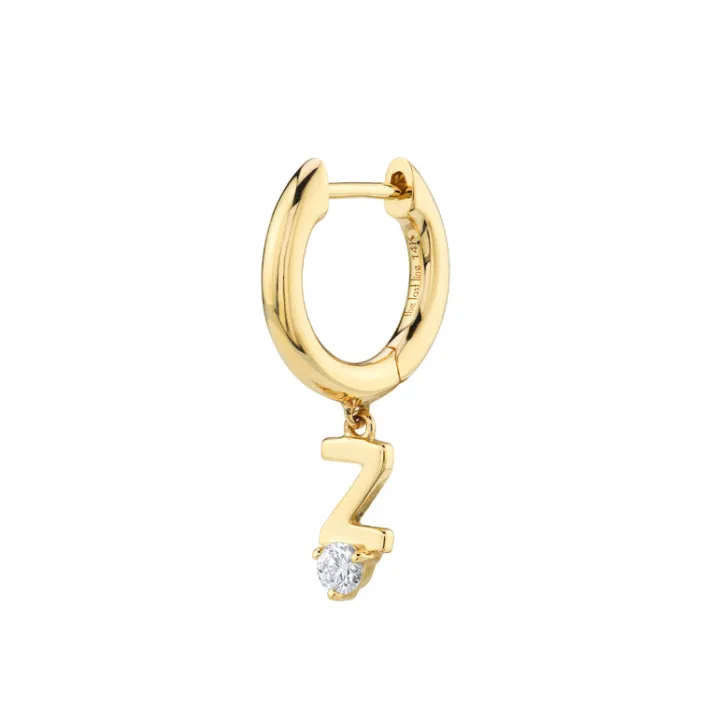 The Last Line Initial Slim Hoop Earring