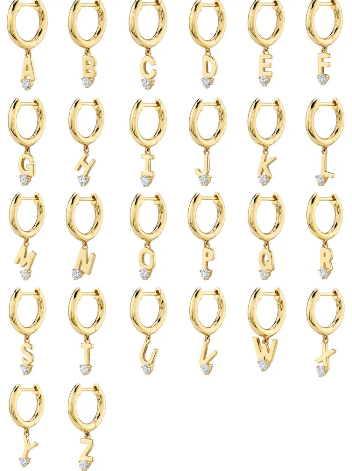 The Last Line Initial Slim Hoop Earring
