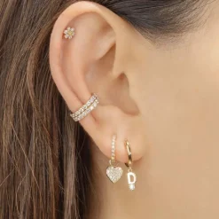 The Last Line Initial Slim Hoop Earring