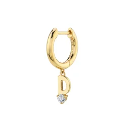 The Last Line Initial Slim Hoop Earring