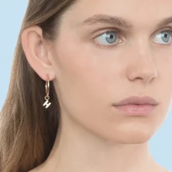 The Last Line Letter Hoop Earring Charm