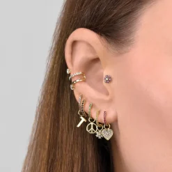 The Last Line Letter Hoop Earring Charm