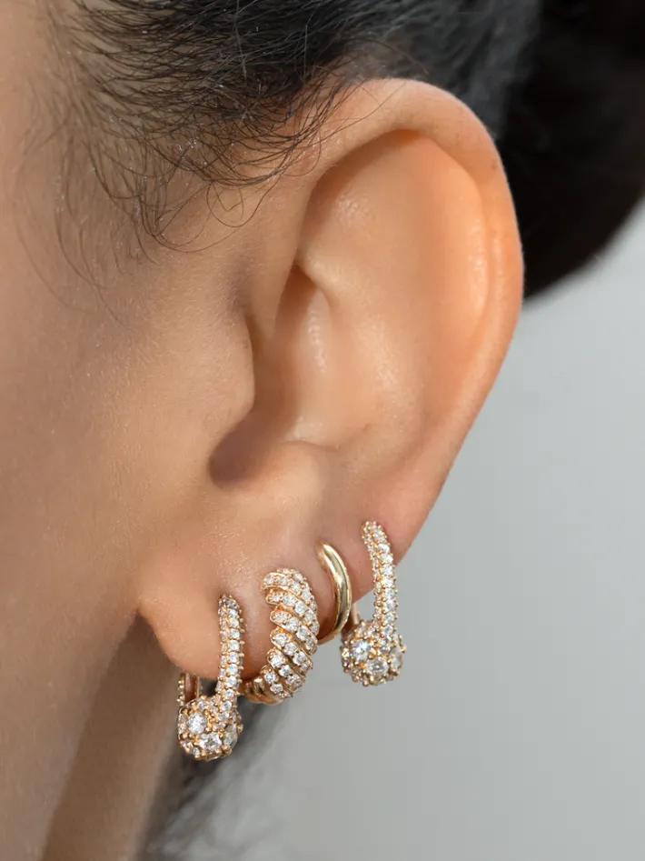 The Last Line Pavé Sphere Hoop