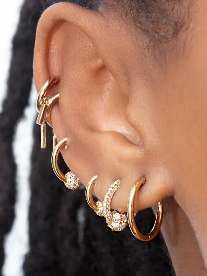 The Last Line Pavé Sphere Hoop