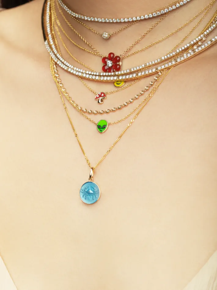 The Last Line Pavé Sphere Necklace