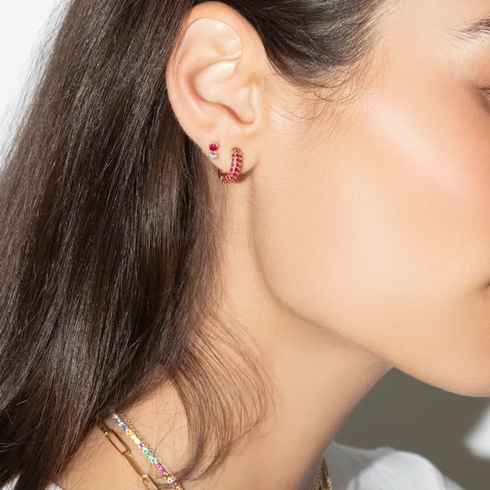The Last Line Pavé Wide Hoop #4