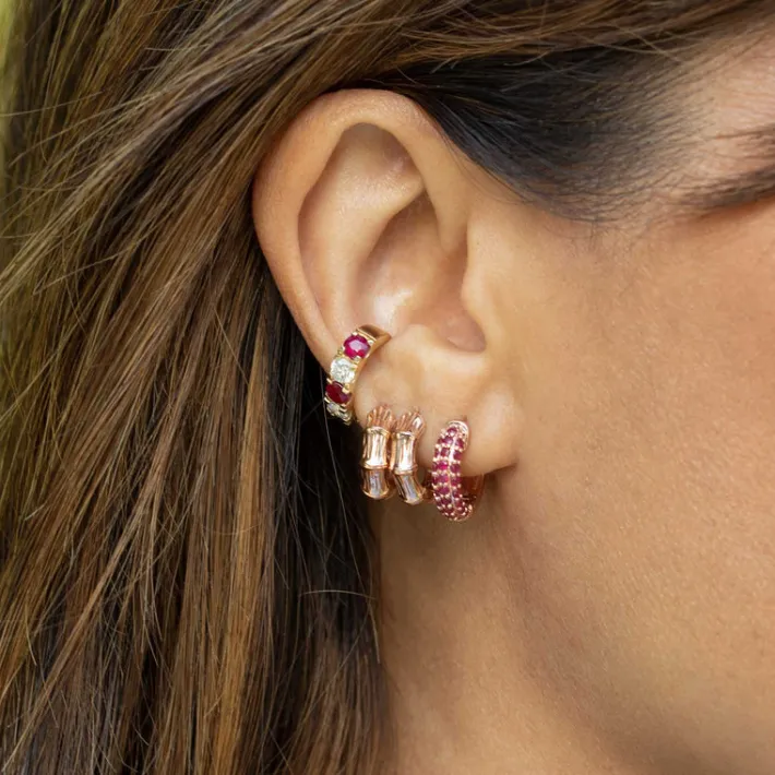 The Last Line Pavé Wide Hoop #4