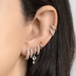 The Last Line Pavé Wide Hoop #4