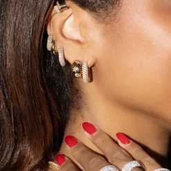 The Last Line Pavé Wide Hoop #3
