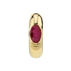 The Last Line Ruby Oval Wide Hoop #4