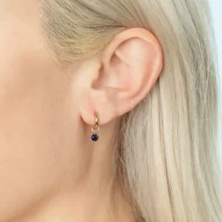 The Last Line Solitaire Stone Hoop Charm