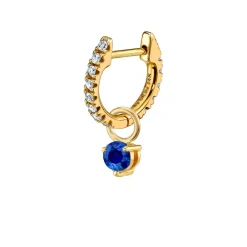 The Last Line Solitaire Stone Hoop Charm
