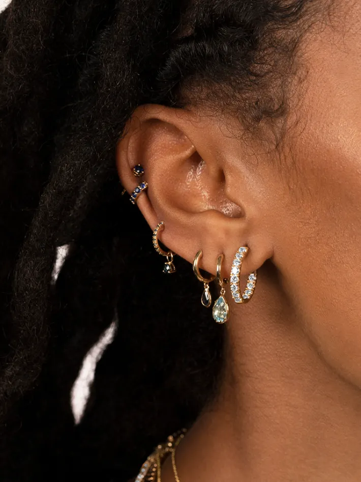 The Last Line Solitaire Stone Hoop Charm