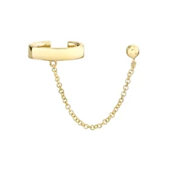 The Last Line Sphere Stud With Square Ear Cuff
