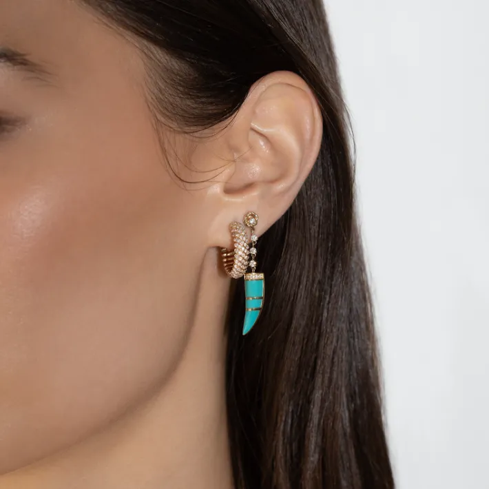 The Last Line Stone Horn Earring