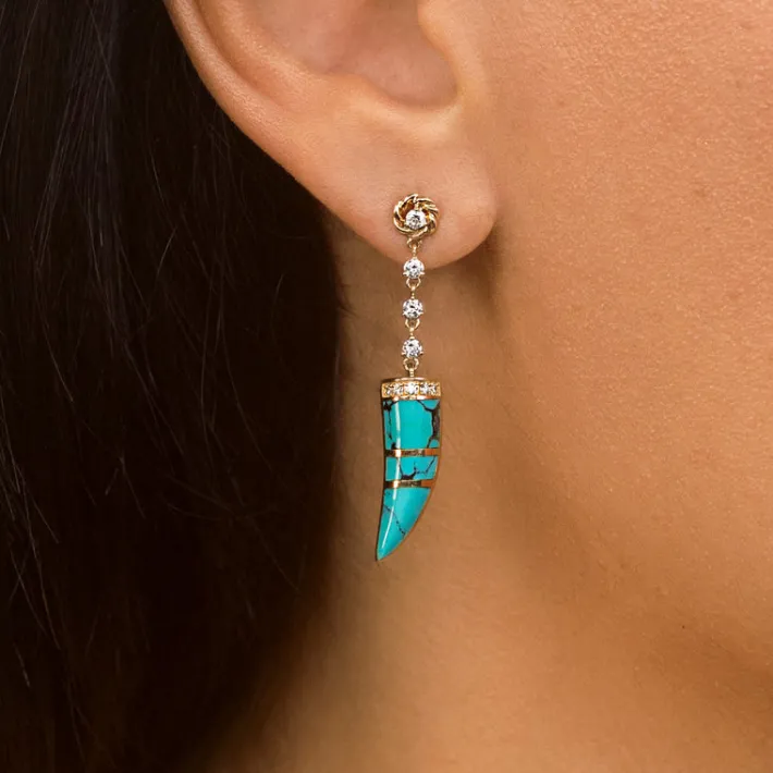 The Last Line Stone Horn Earring