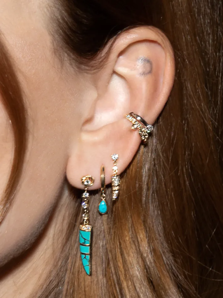 The Last Line Stone Horn Earring