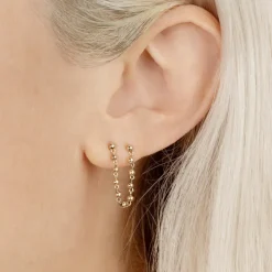 The Last Line Stud and Sphere Connected Earring
