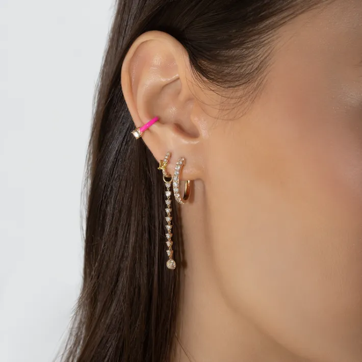 The Last Line Tennis Hoop Earring Charm