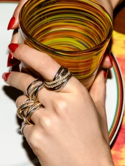 The Last Line With a Twist Cocktail Ring