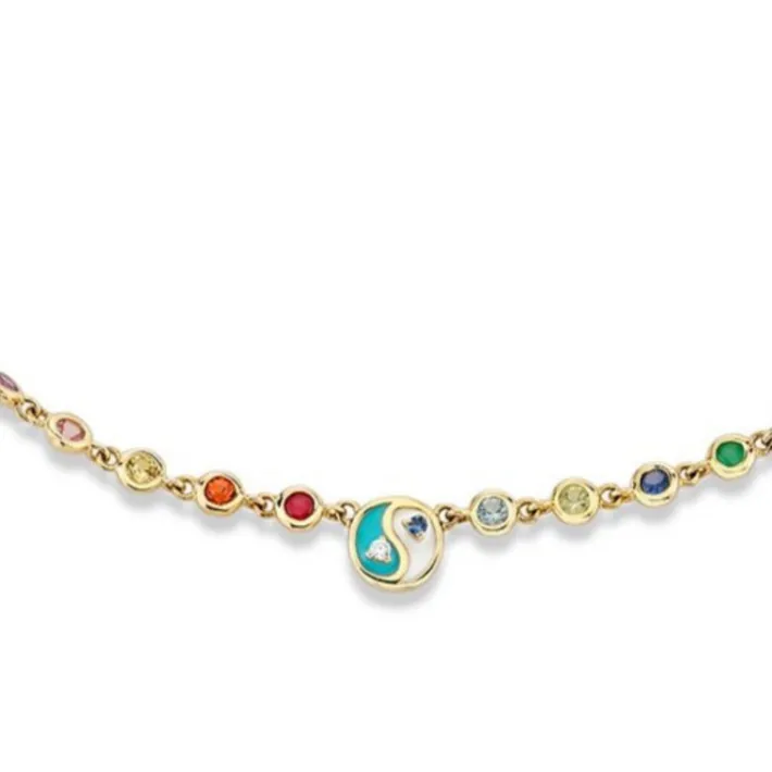 The Last Line Yin Yang Bezel Linked Necklace