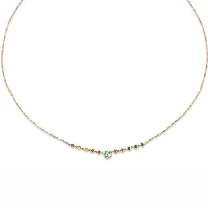 The Last Line Yin Yang Bezel Linked Necklace