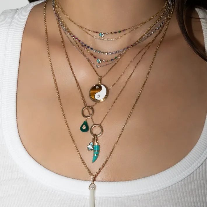 The Last Line Yin Yang Bezel Linked Necklace
